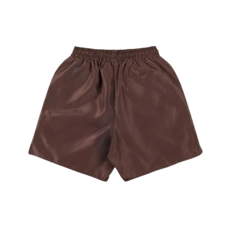 Saint Vanity Brown Satin Shorts