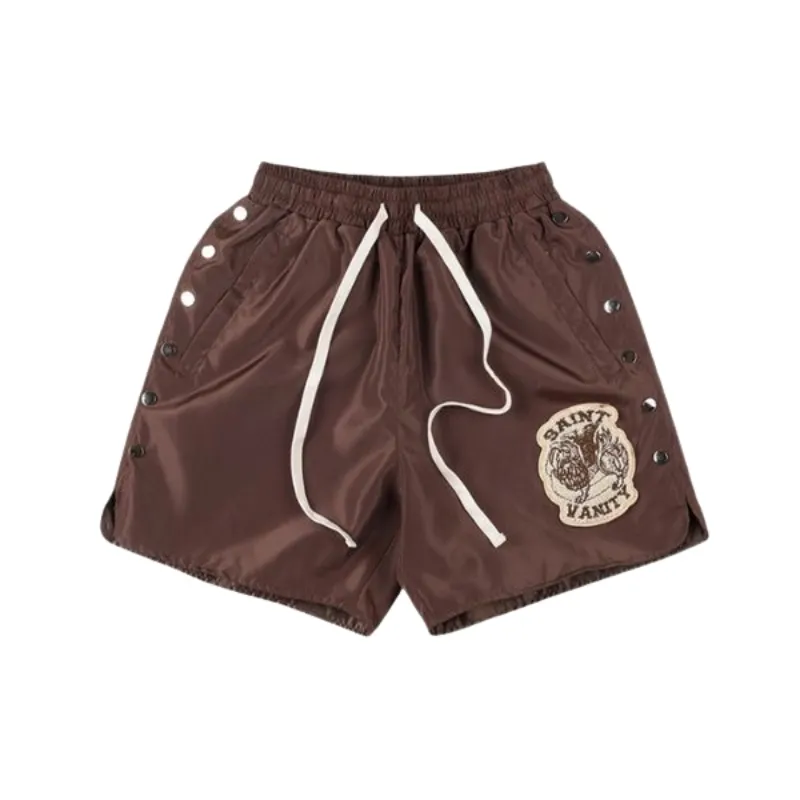 Saint Vanity Brown Satin Shorts